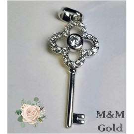 Gold Filled Ezüst színű Medál Kulcs 3.5cm