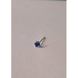 Egyenes szárú orr piercing 1cm hosszú sötét kék 
